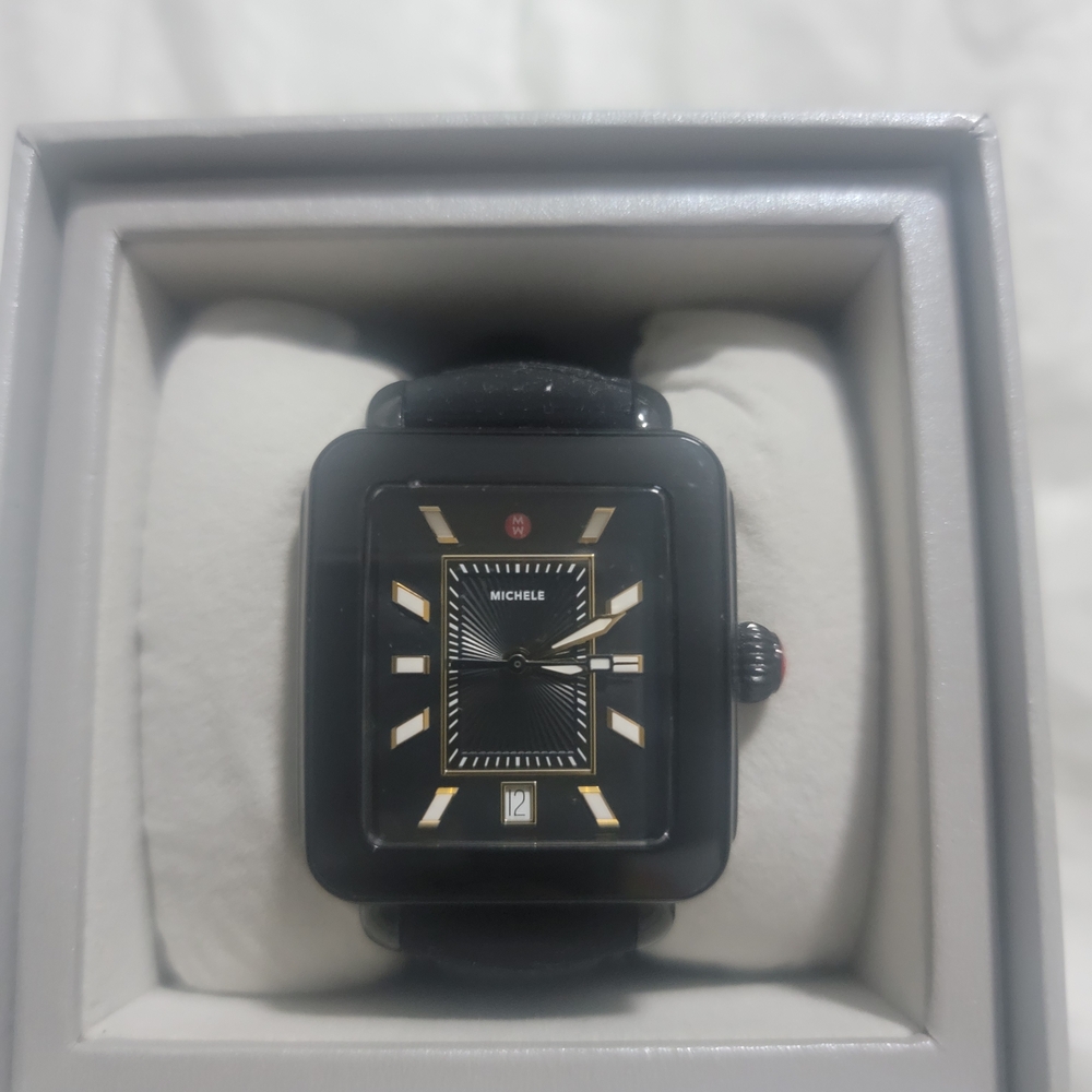 Michele Black and Silver Women's Watch